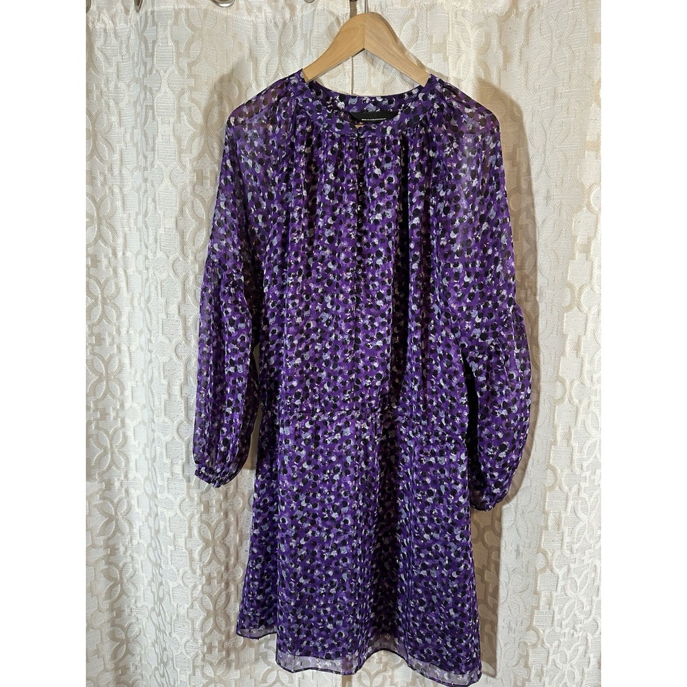 White House Black Market Speckled Dot Dress With Elastic Waist Size Medium